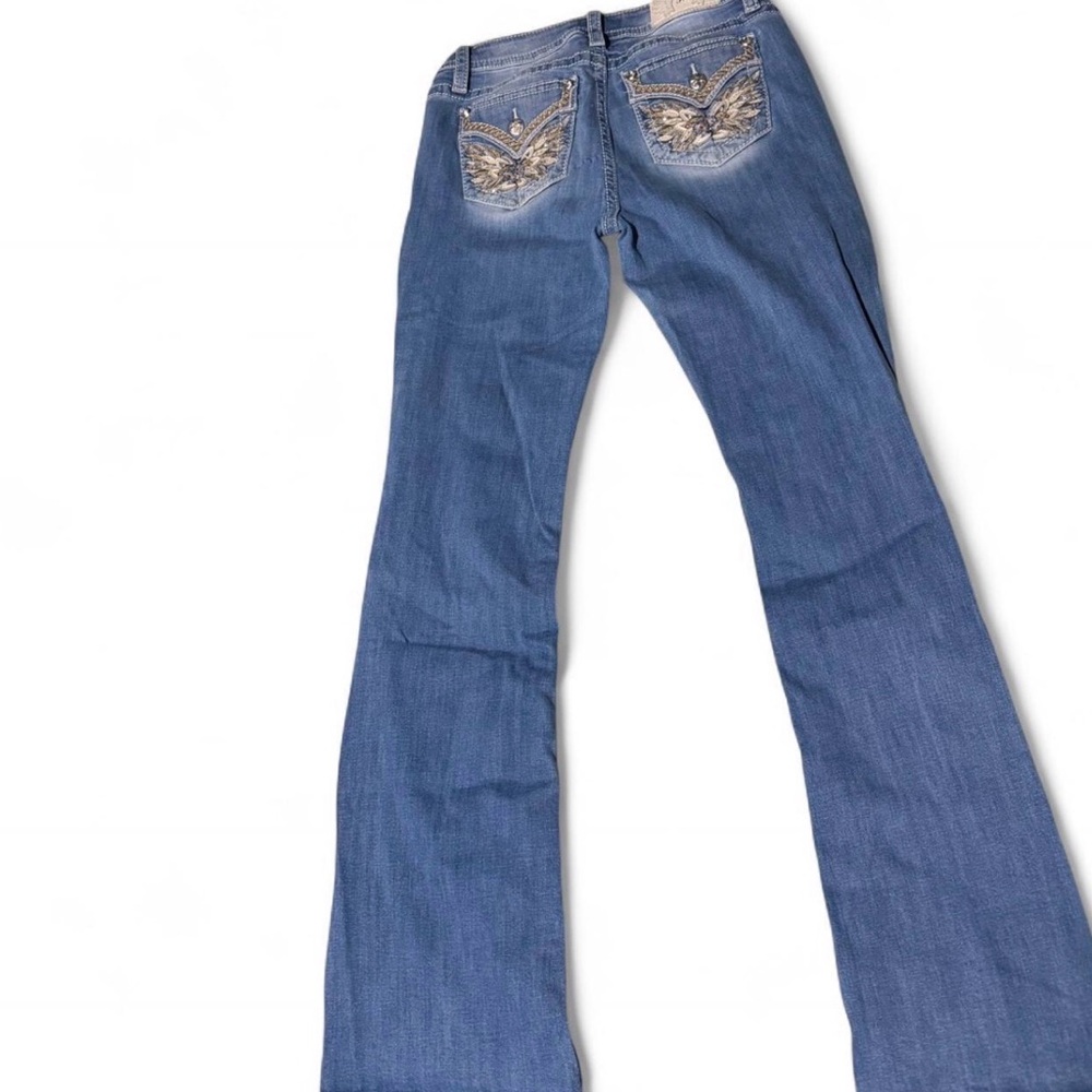 Miss Me Blue Flare Jeans with Embroidered Back Pockets